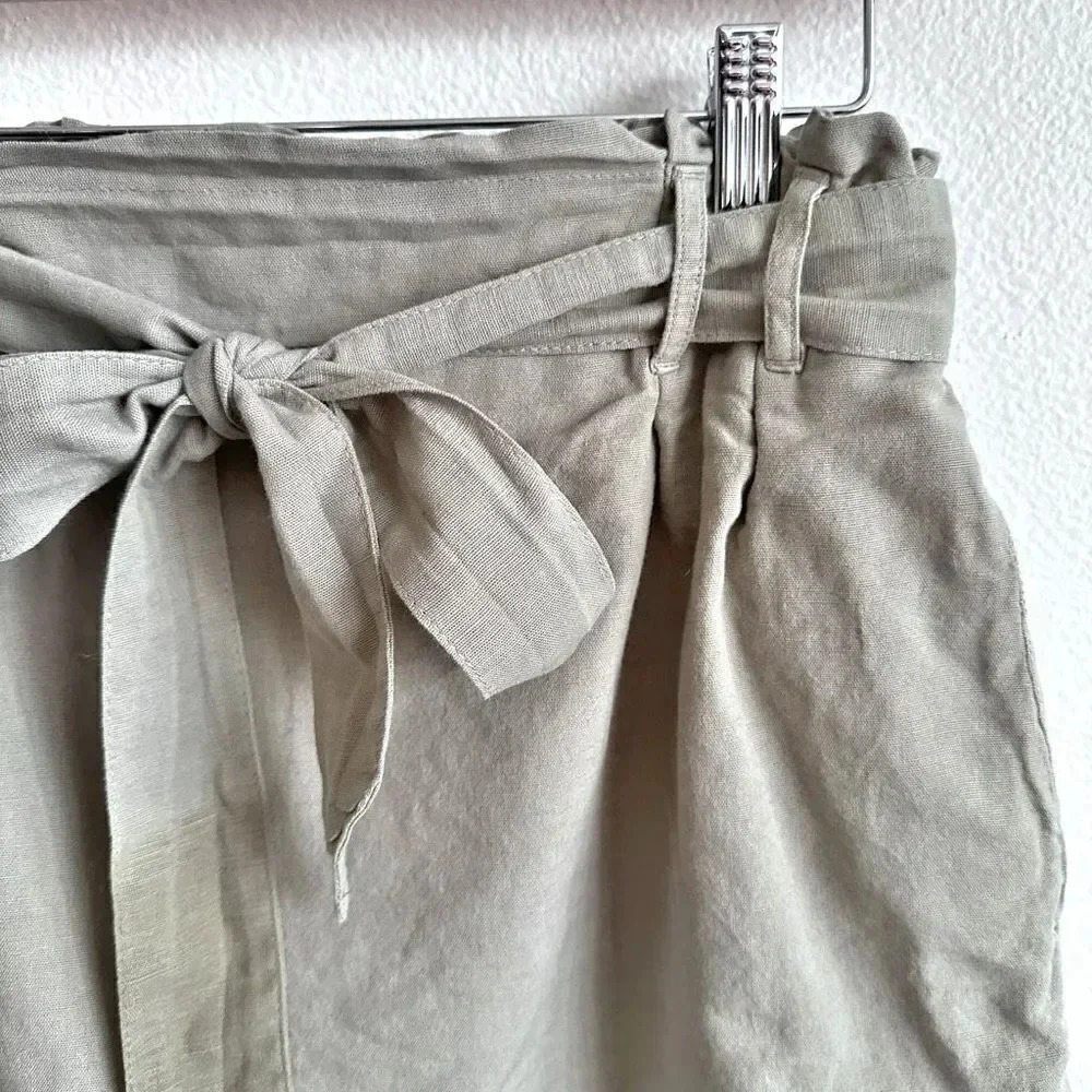 AMERICAN EAGLE OUTFITTERS | Olive Army Green Mini Paper Bag Skirt | Size Medium